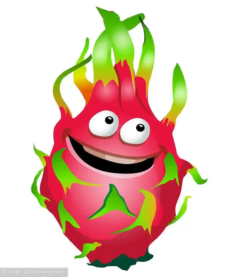 卡通有趣的火龙果角色火龙果