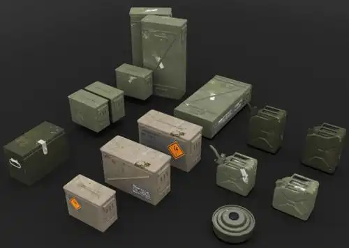 武器弹药箱 武器箱 军用油壶 军用箱子 军用饭盒 金属箱 补给箱