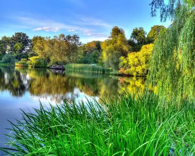 绿色的大自然,春天的河美景 壁纸 - 1280x1024