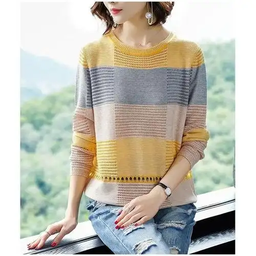 针织衫女宽松薄款2020新款春秋装外穿毛衣洋气时尚打底衫长袖上衣