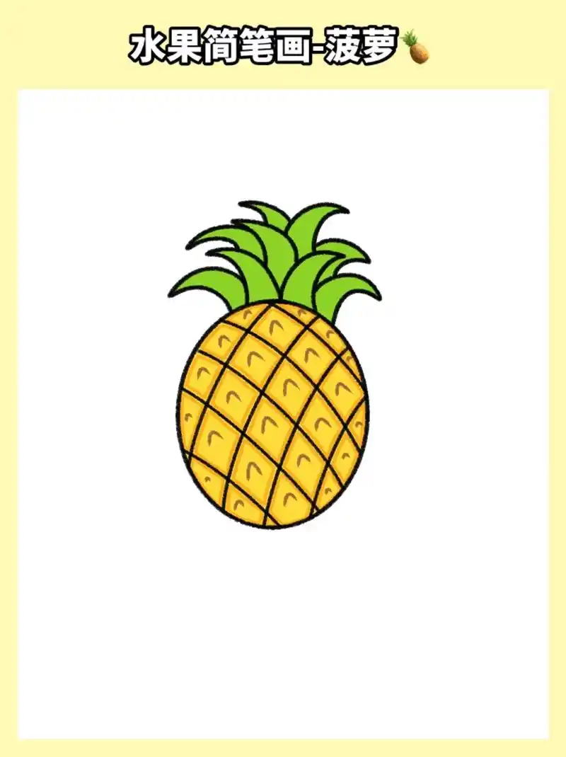 菠萝菠萝简笔画(附教程)