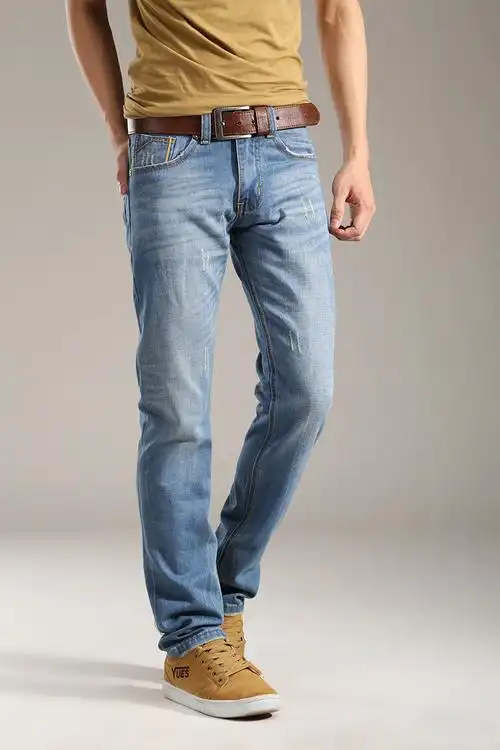 秋冬牛仔裤批发 经典怀旧蓝色牛仔裤男 一件代发牛仔裤男 a5526