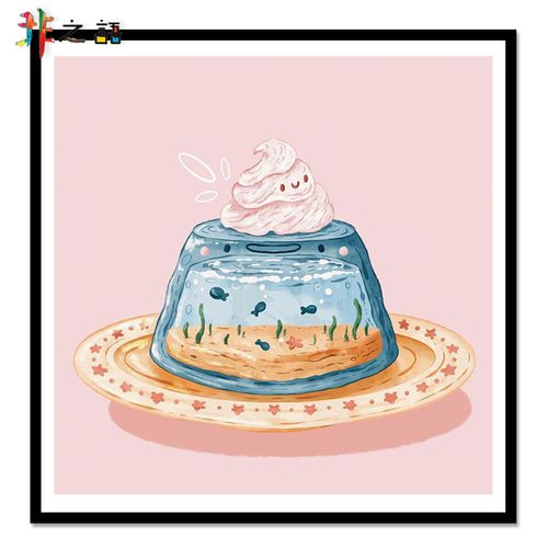 非之语 数字油画diy填充可爱卡通蛋糕甜点治手绘愈解闷装饰油彩画
