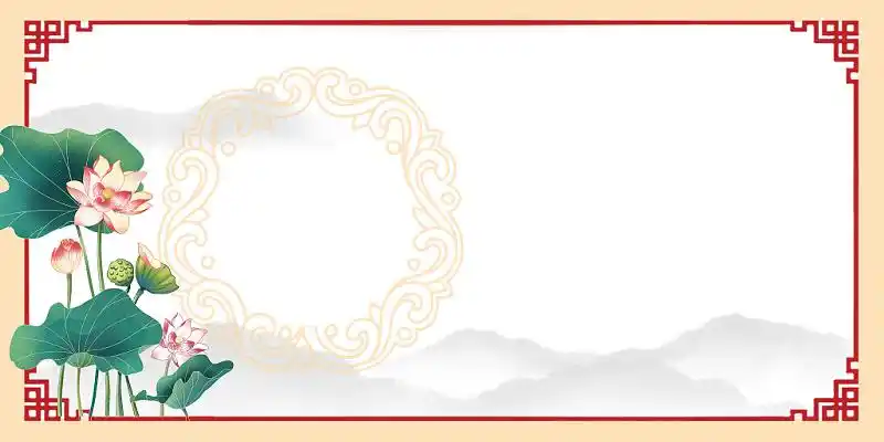 白色中国风山水古风边框展板背景