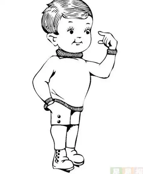 欧洲小男孩简笔画