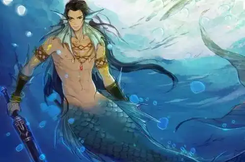 剧中冯绍峰的鲛人造型是这样的,看上去好像忽然画风突变成魔幻风了