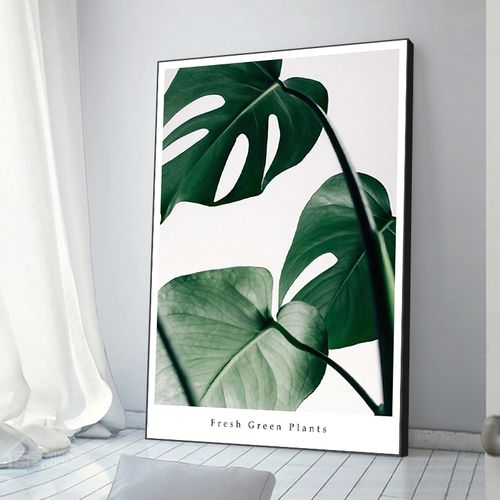 北欧风格绿植物客厅装饰画ins小清新叶子墙壁画卧室餐厅挂画单幅