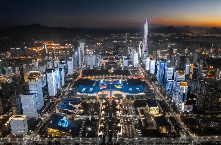 航拍深圳福田cbd