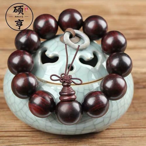 大叶紫檀手串佛珠金丝檀木沉香木乌木黑檀楠木阴沉木男女文玩手串