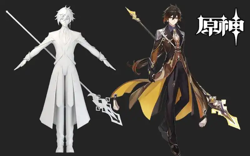 【原神】3dmax"钟离"角色全身模型制作,全网最详细建模技术教学_哔哩