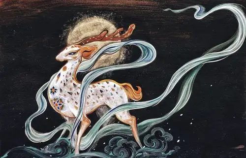 图片为敦煌九色鹿,选自微博.