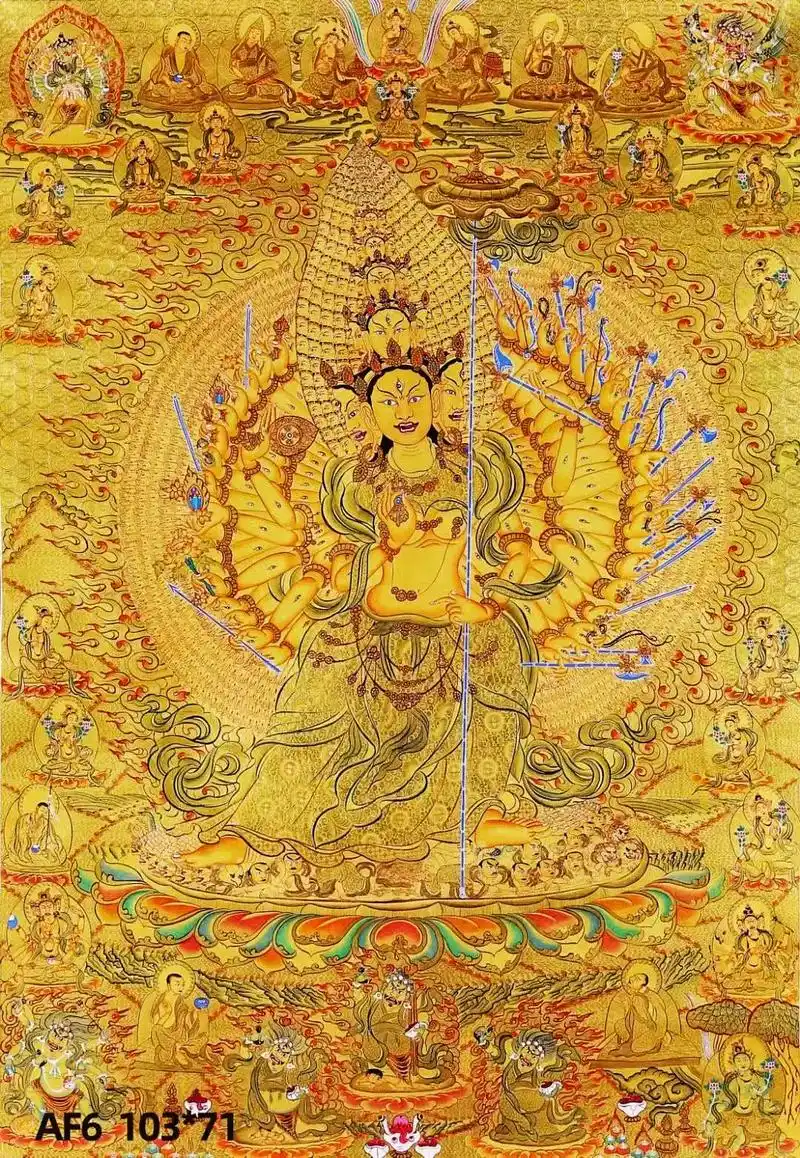 沃唐卡158-319068,大白伞盖佛母,藏文名叫"杜甘姆" - 抖音