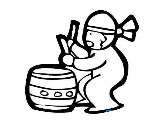 客家打鼓简笔画