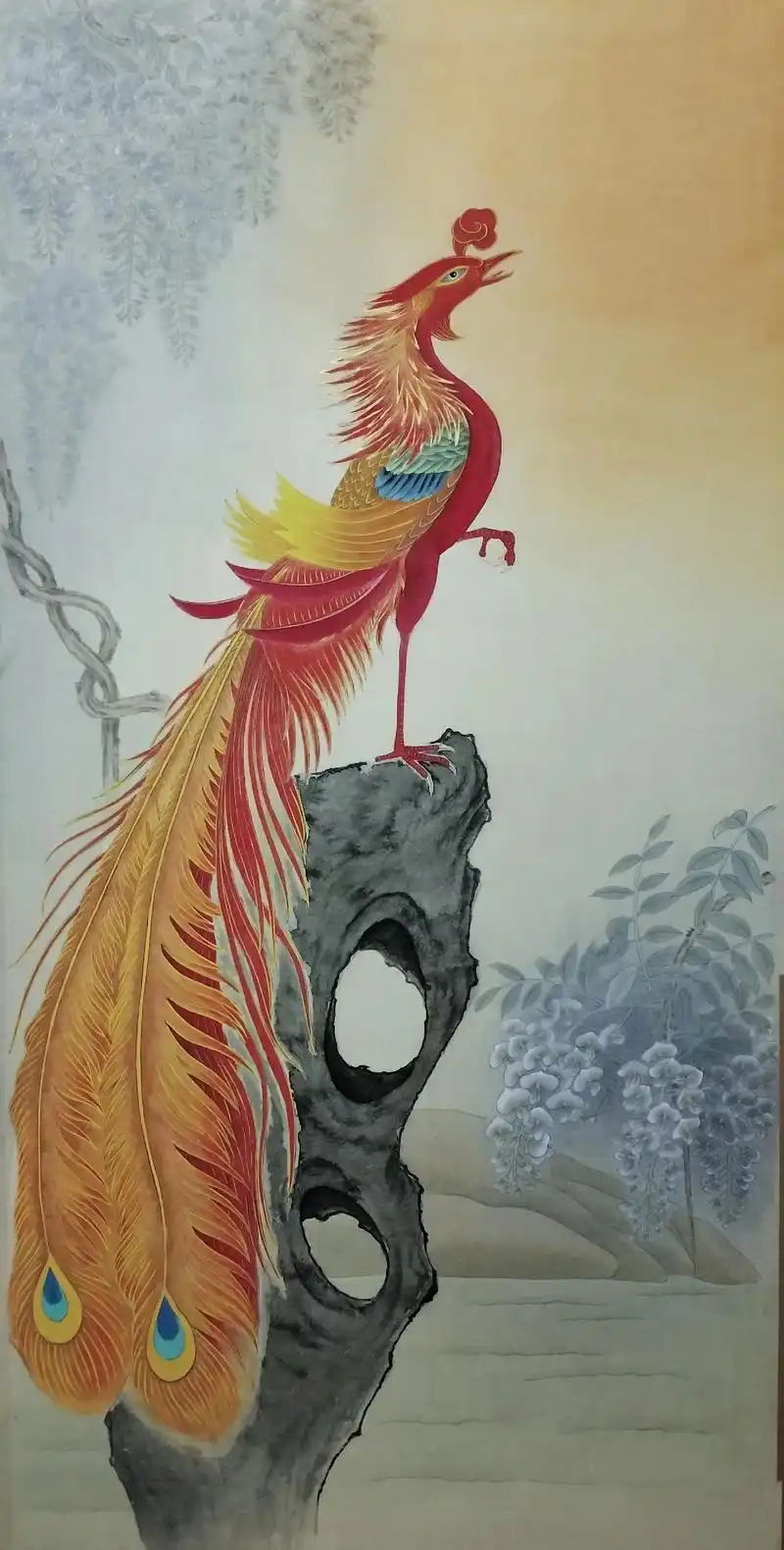 传统工笔画#励志神鸟#火凤凰#原创作品#感恩老师指导 - 抖音