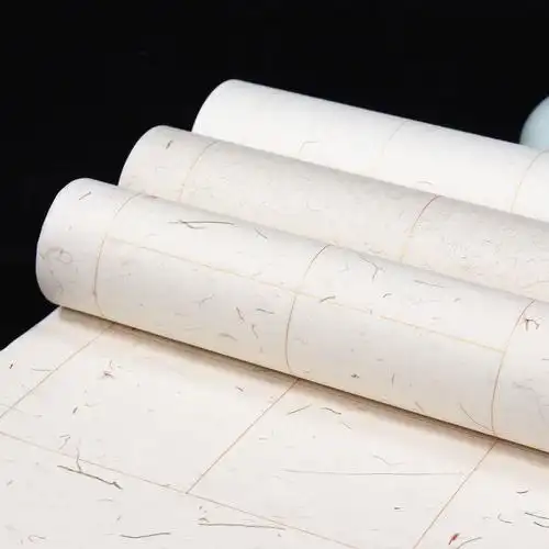 毛笔考级方格对开落款书法作品古法宣纸