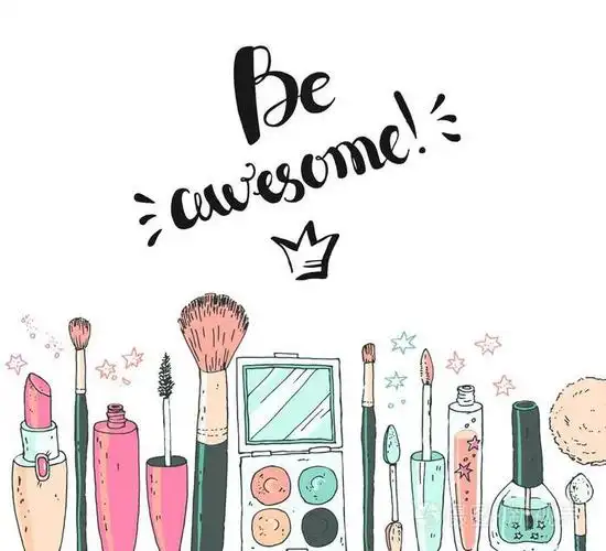 手绘化妆品背景