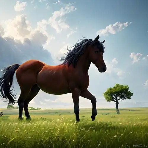 草原上的马图片 头像