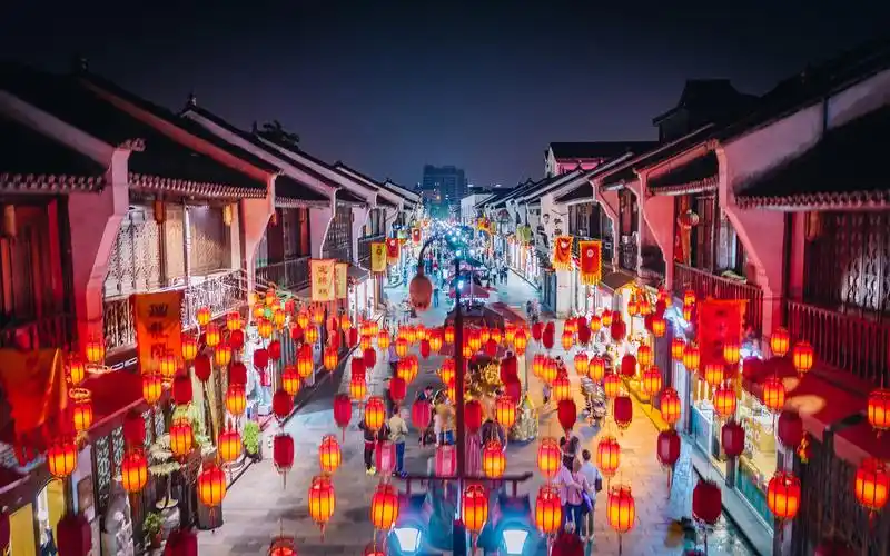 杭州清河坊唯美夜景图片桌面壁纸