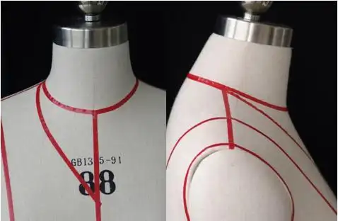 1,波浪领的平裁2,波浪领的立裁试装修正要点2,工作过程⑴人台的准备在