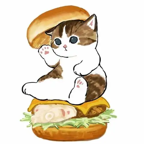超火的猫咪汉堡可爱微信头像,动物头像图片-回车桌面