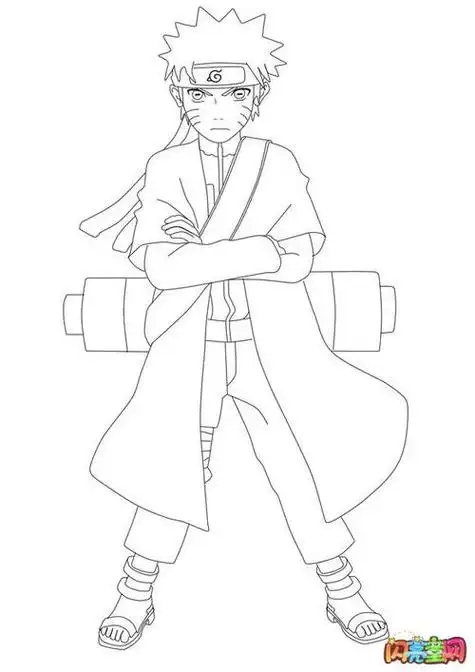 漩涡鸣人简笔画仙人模式