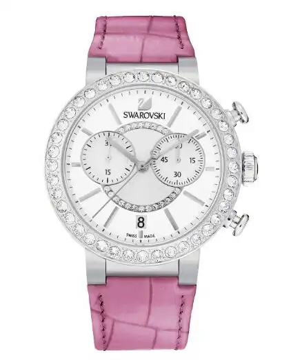 swarovski施华洛世奇citra sphere chrono pink仿水晶女士手表石英表