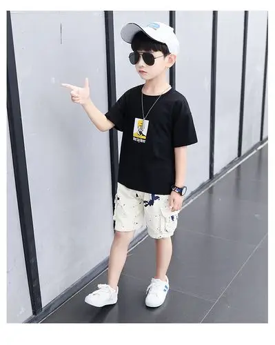 男童夏装套装2020新款洋气儿童帅气童装中大童男孩夏款韩版短袖潮