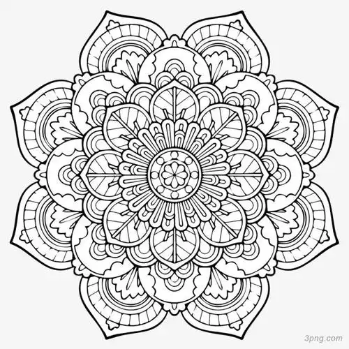 简笔画古风花纹png素材透明免抠图片-卡通手绘