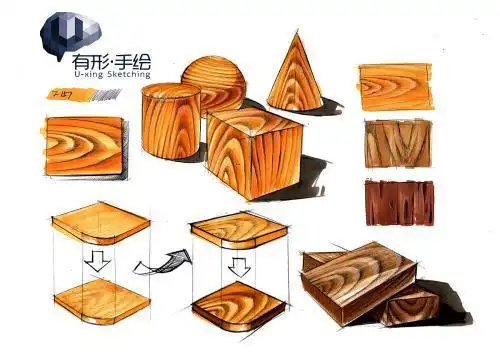 圆柱木头堆简笔画步骤图解一堆木头简笔画画法图片步骤木纹的肌理画法