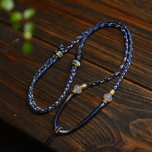 藏式棉绳挂脖吊坠项链绳民族风沙金唐卡佛牌文玩高货手工配挂绳子