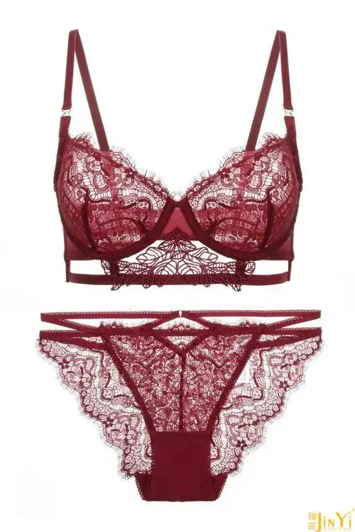 国际jinyi高端轻奢品牌新款欧美性感蕾丝内衣女花朵刺绣文胸法式聚拢