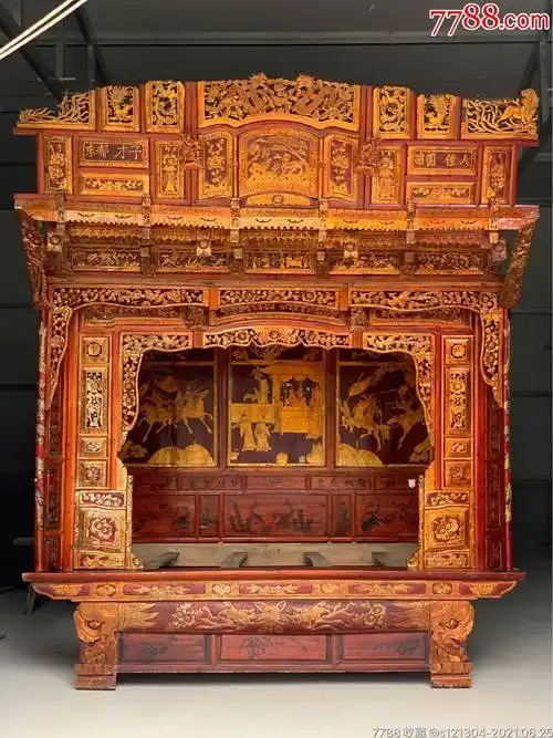 民国松柏木千工床老床古董床老家具古典家具