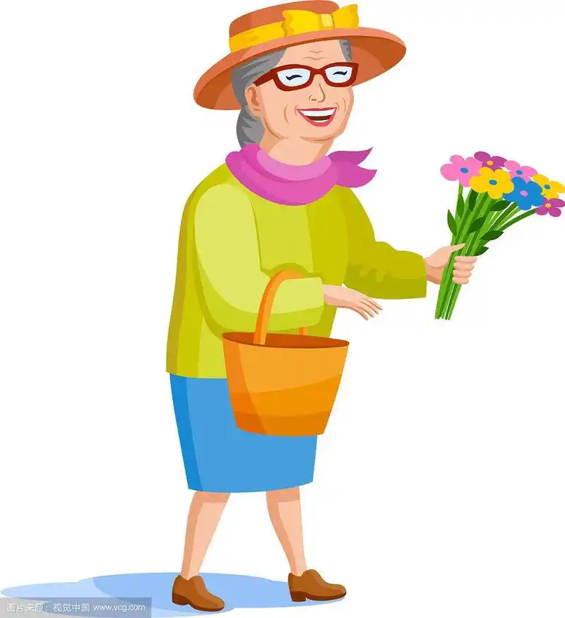 卡通风格的老妇人