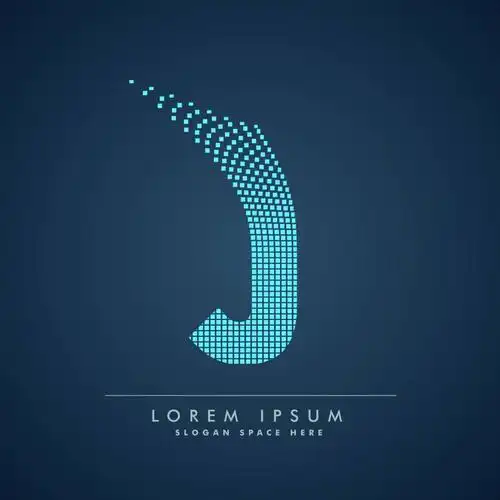 抽象的创意点徽标字母j