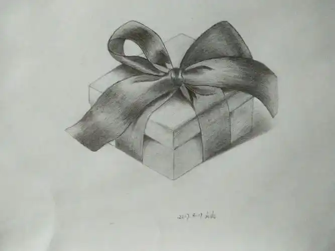 接着体验用铅笔画出丝带的质感