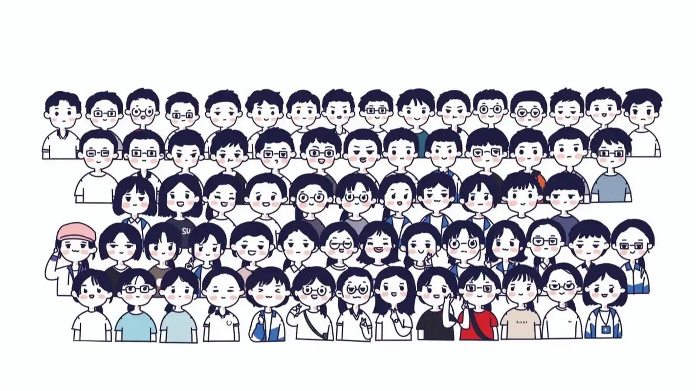 全班合照简笔画 画得可累了哈哈哈