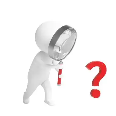 白色卡通3d立体拿放大镜的小人元素3d小人放大镜元素