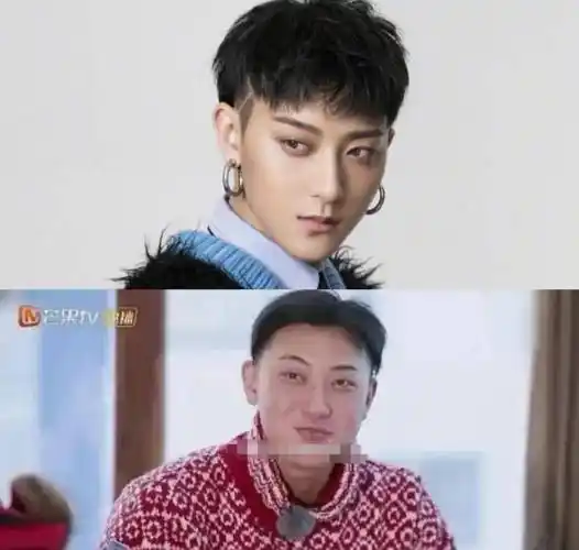 胖瘦对比↓胖了之后连眼睛都睁不开↓exo的颜值担当之一和吴亦凡一样