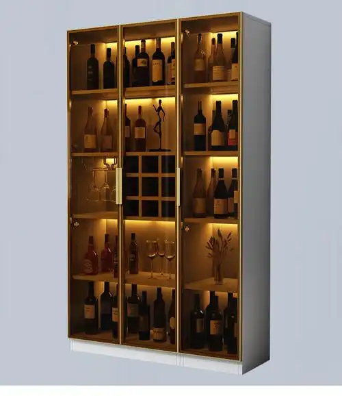 吉安达新款实木酒柜家用客厅靠墙玻璃酒柜小酒柜玻璃门酒柜展示柜酒柜