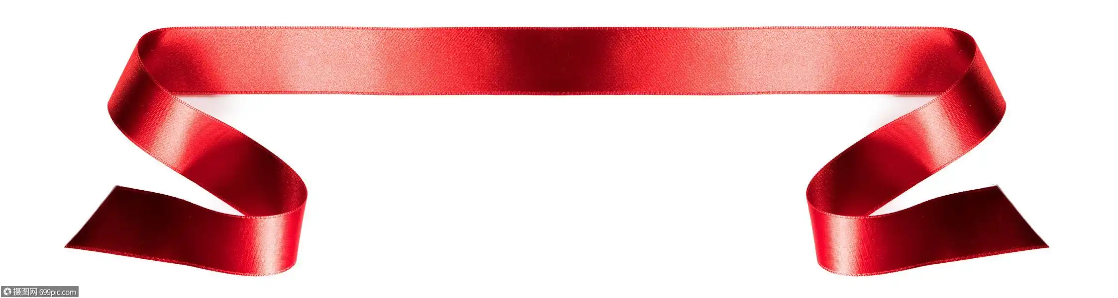 红色缎带横幅隔离白色背景上白色缎带横幅空白的成就