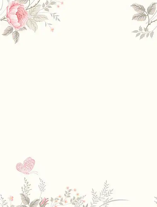 矢量水彩花朵清新文学背景