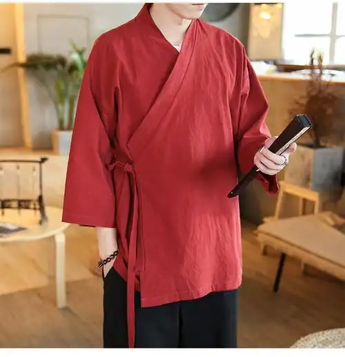 居士服拜佛打坐服禅修服男士古装道袍中国风汉服男夏季复古唐朝古风七