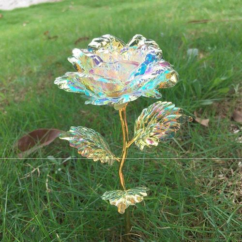 满天星金箔玫瑰花仿真炫彩玫瑰花七彩生日礼物送女生