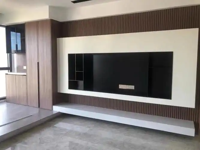 不锈钢电视壁龛电视背景墙安装效果