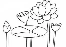 荷花简笔画 荷花简笔画带颜色