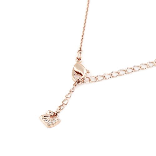 【直营】swarovski施华洛世奇进口女士swan双黑天鹅项链玫瑰金色
