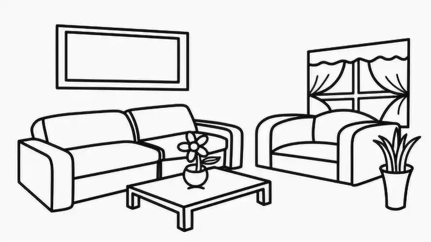 儿童简笔画 这样的客厅真漂亮