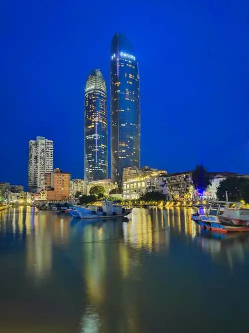 厦门世贸双子塔夜色