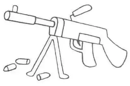 搜狗百科兵器简笔画图片大全枪班用机枪简
