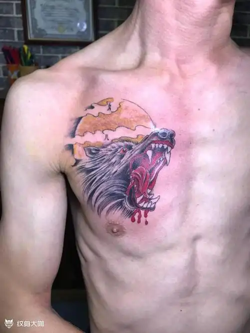 狼头_纹身图案手稿图片_火狼刺青纹身的纹身作品集